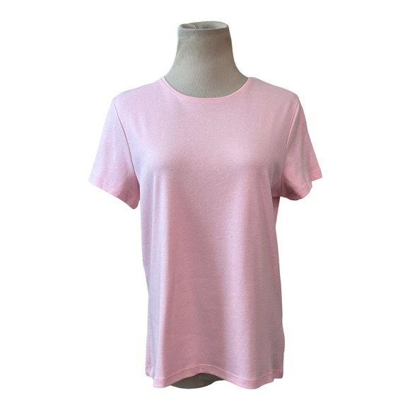 Croft & Barrow pink crew neck short sleeves cotton top size PL - Picture 9 of 9